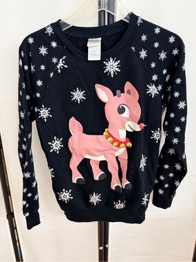 Rudolph The Reindeer Graphic Sweatshirt - Holiday Top size small